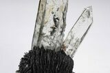 Quartz Crystals On Sparkling Bladed Hematite - Lechang Mine #225997-4